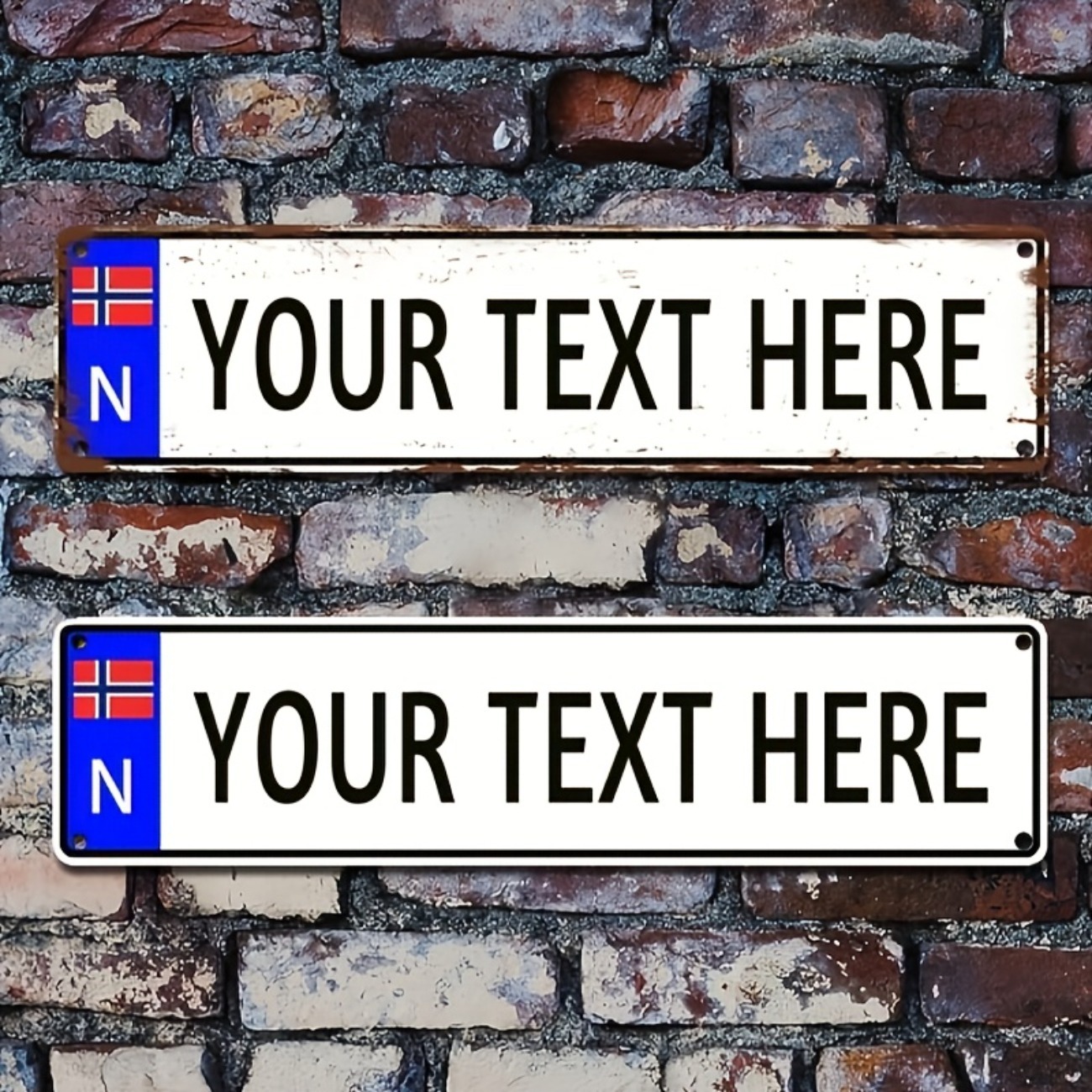 Outdoor Furniture Metal - Personalized Custom Norwegian Vintage Metal Sign