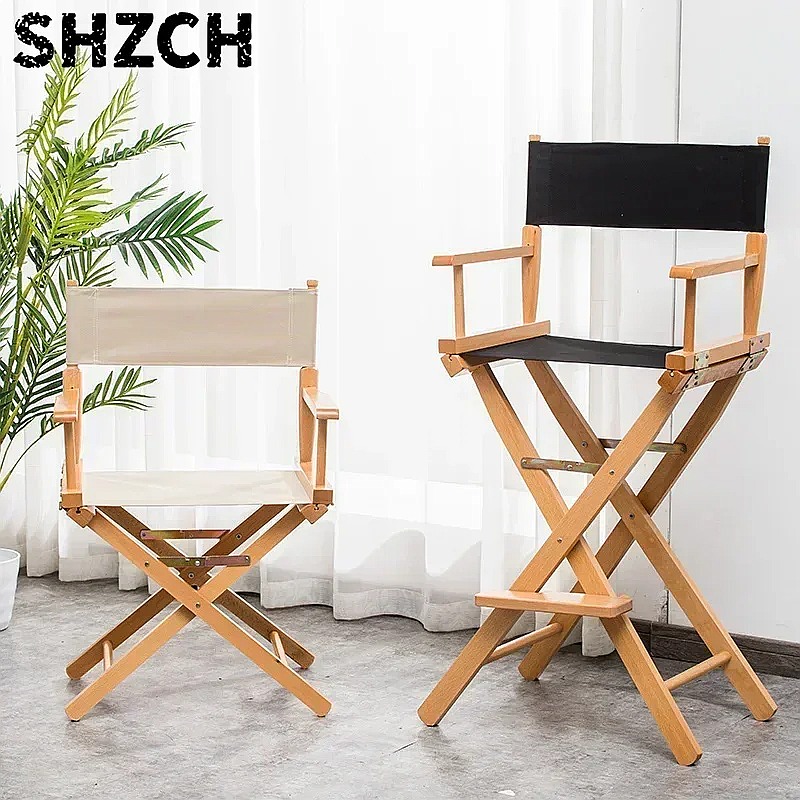 Rattan Lounge Set - Versatile Solid Wood Director Chair Folding