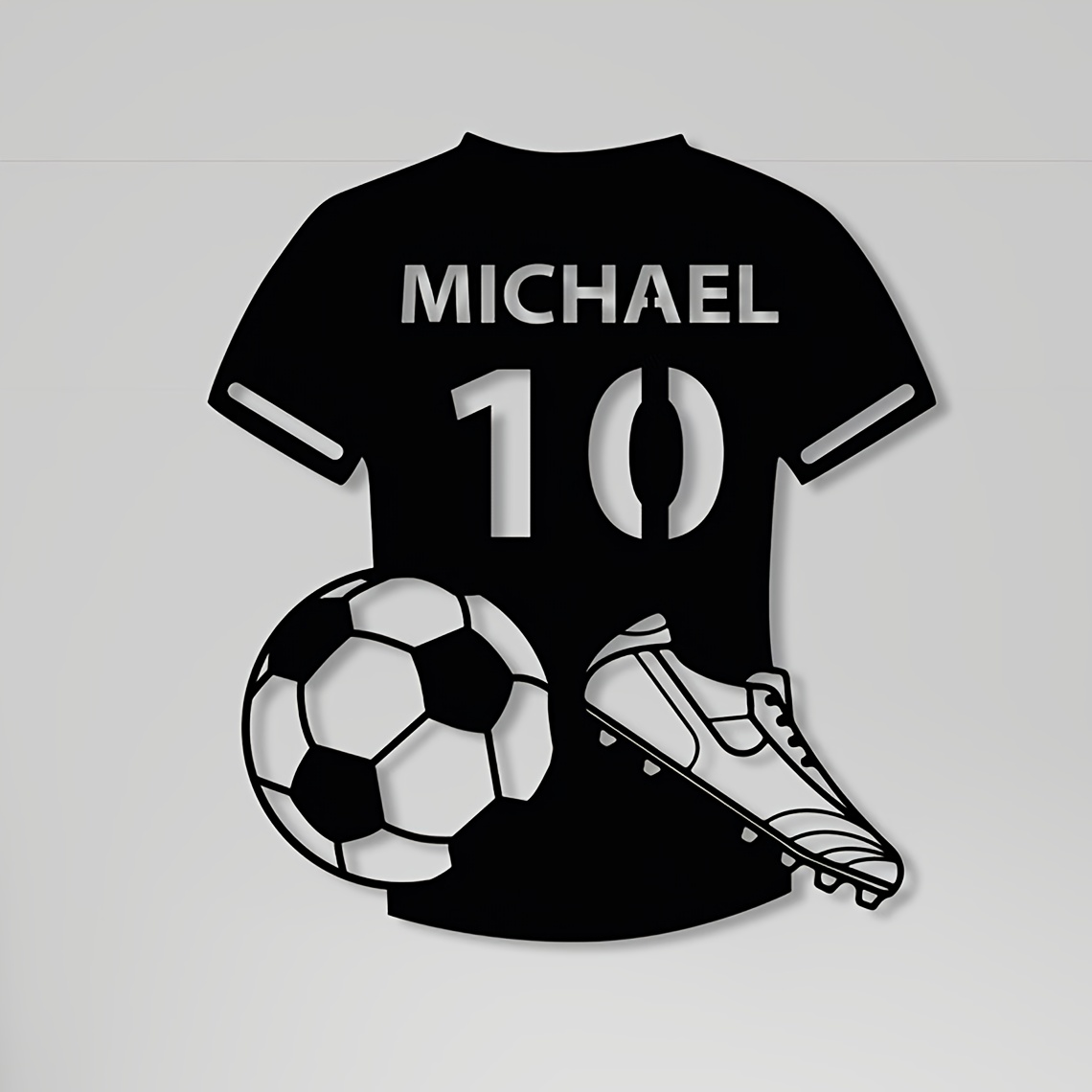 Outdoor Furniture Metal - Custom Metal Art Sign with Text&Soccer