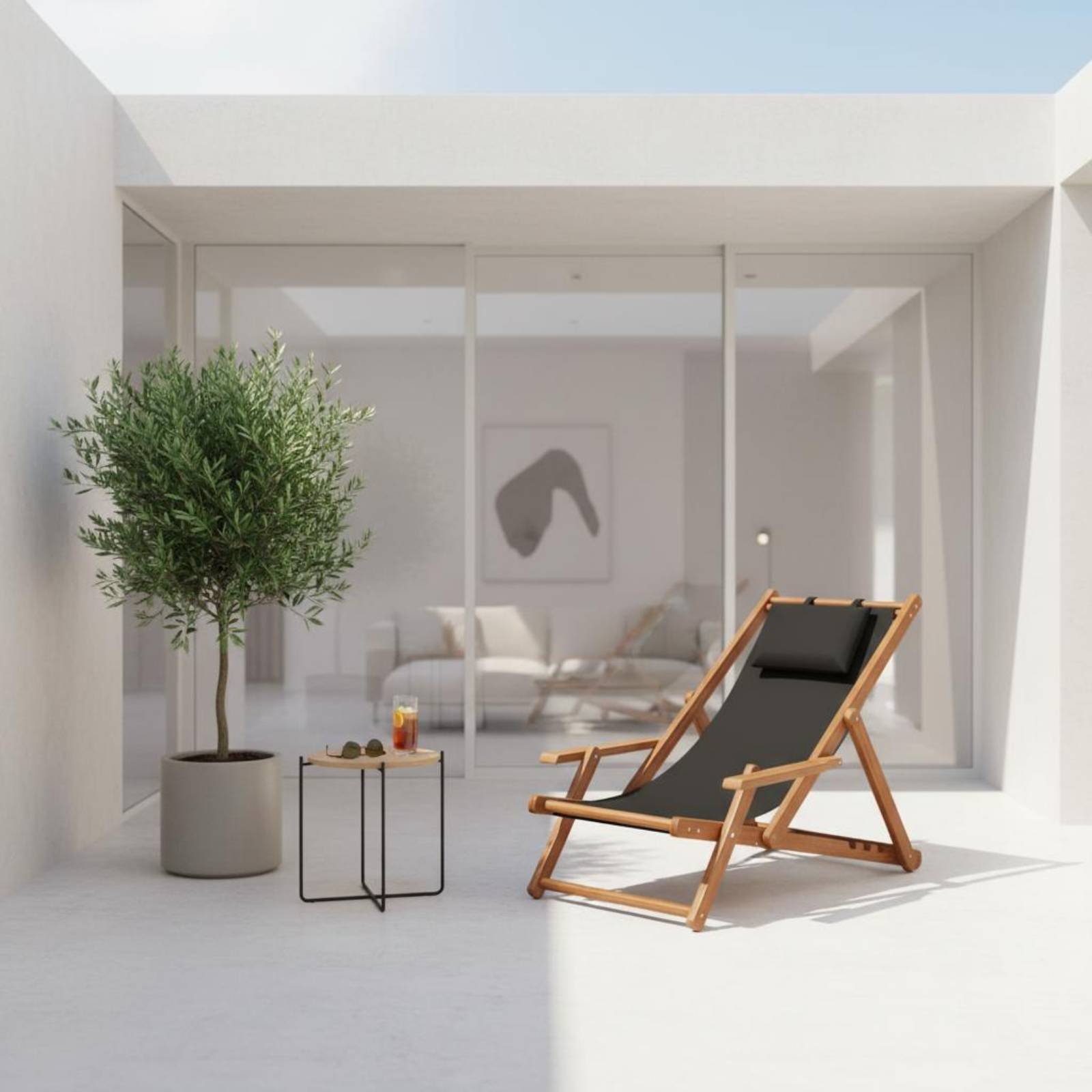 Canvas Beach Lounger Reclining - Deck Chair Lounger review and price