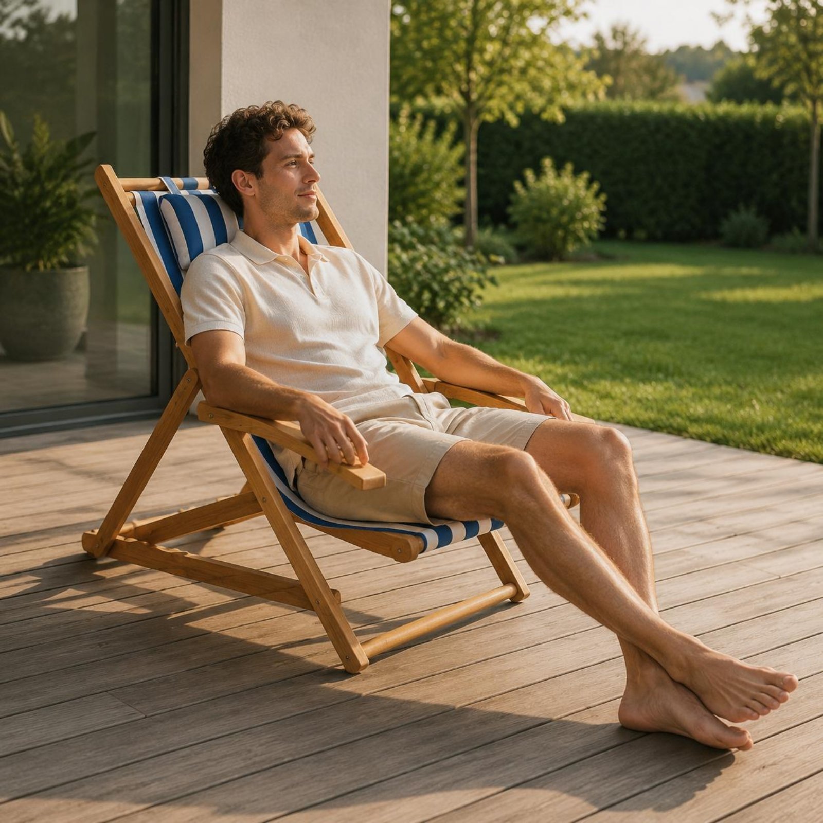 Canvas Beach Lounger Reclining - Deck Chair Lounger review and price