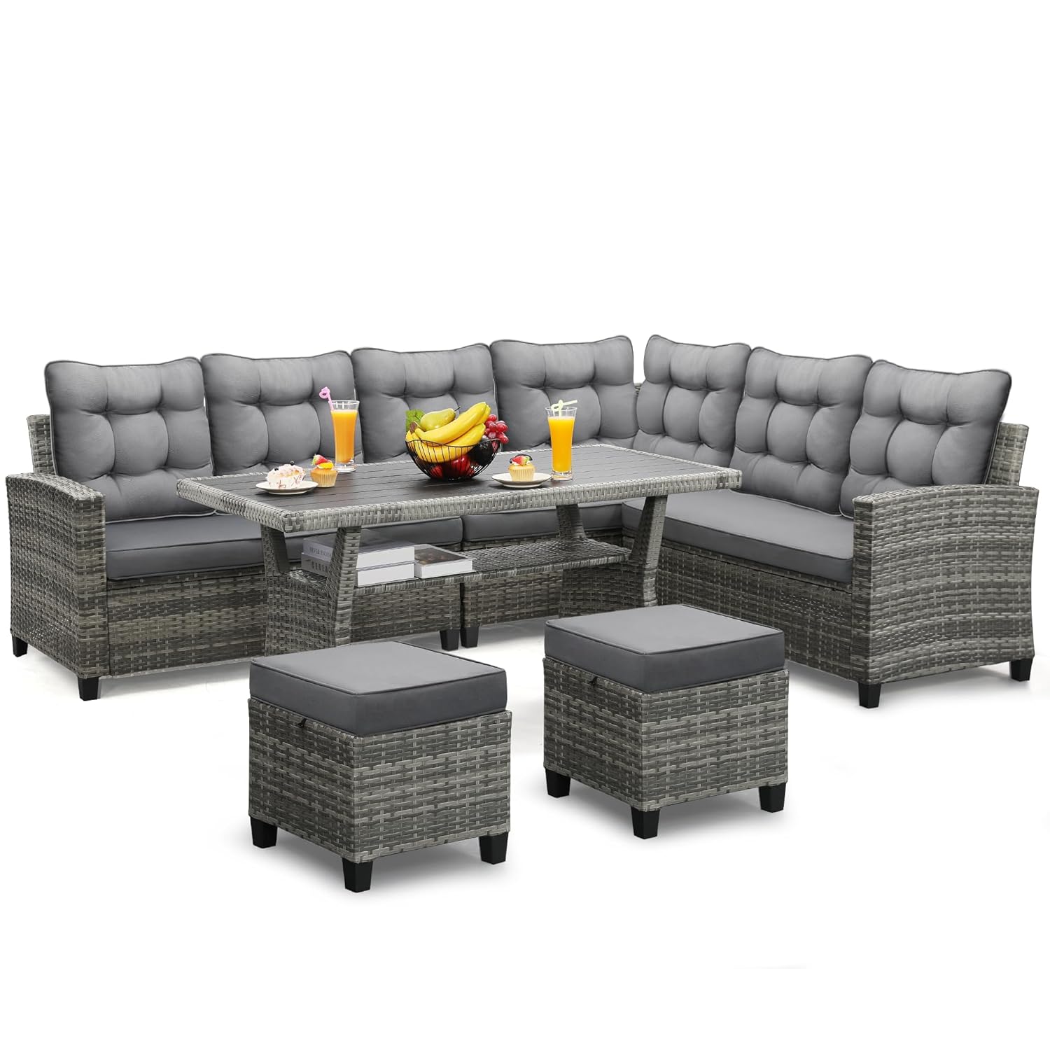 6 Piece Patio Furniture Set, D - Outdoor Furniture Dining Set review and price