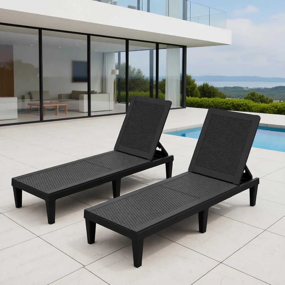 Set of 2 5-Position Adjustable - Deck Chair Lounger review and price