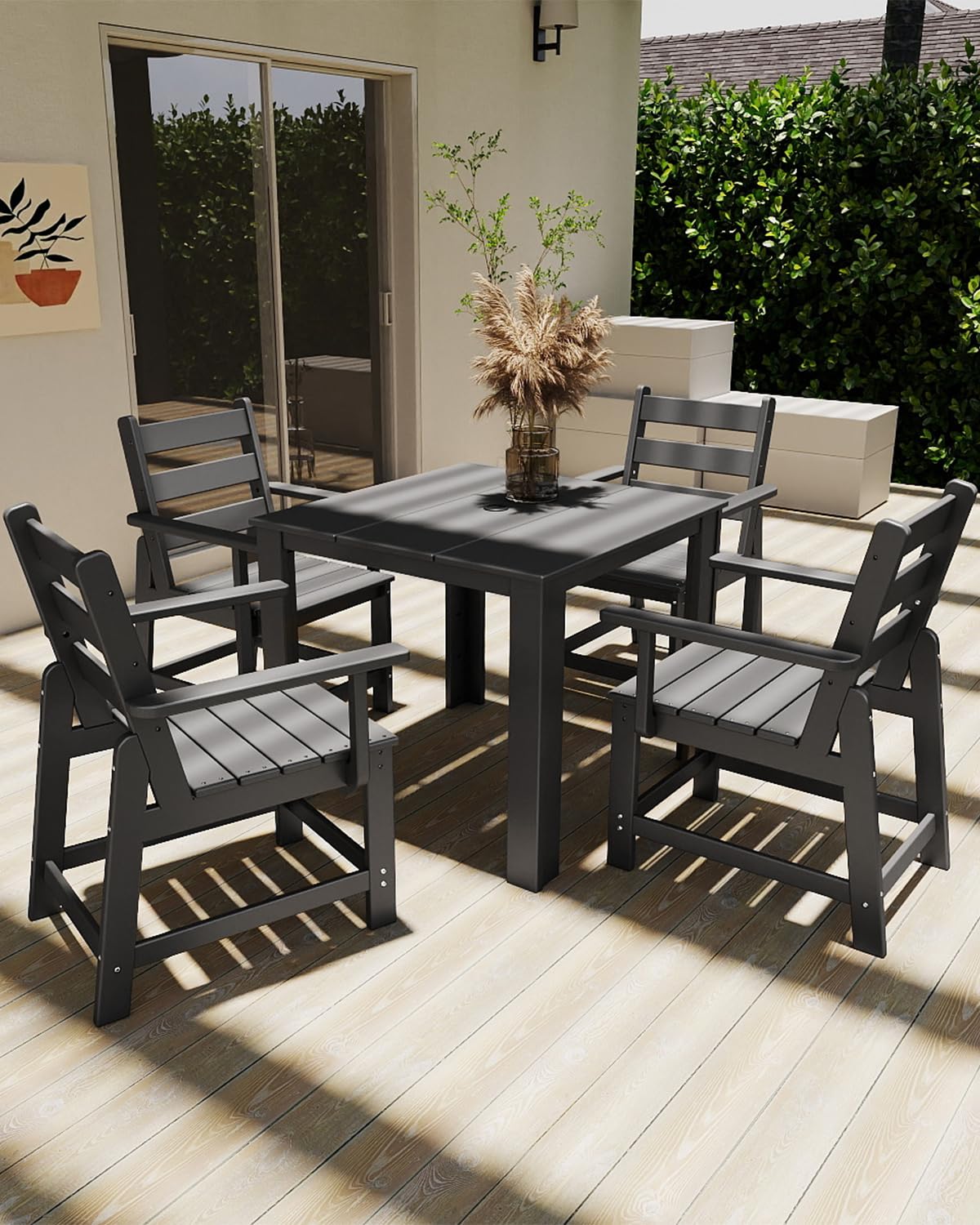 HDPE Outdoor Dining Chairs Set - Outdoor Furniture Dining Set review and price