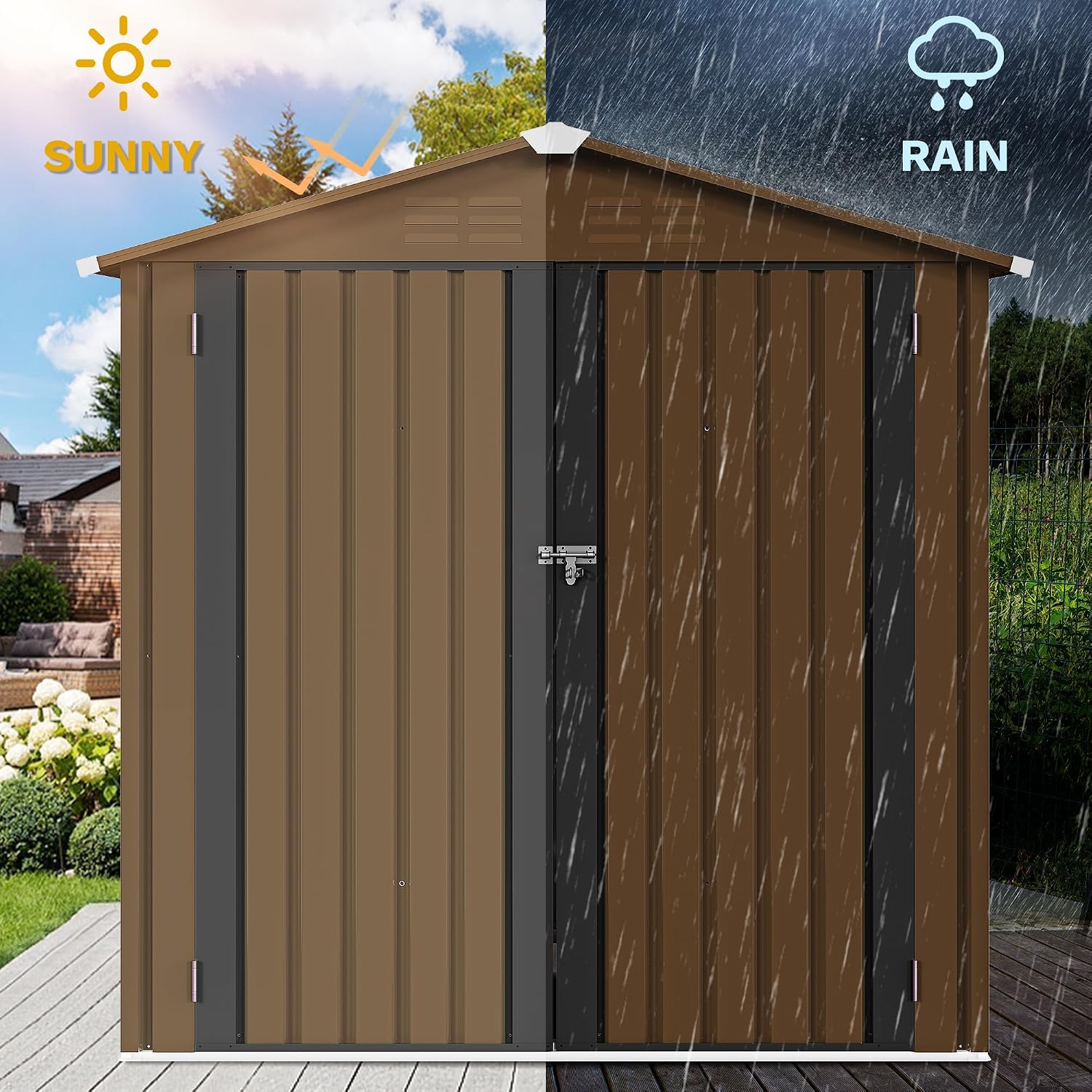 6x4ft Metal Outdoor Storage Sh - Outdoor Furniture Metal review and price