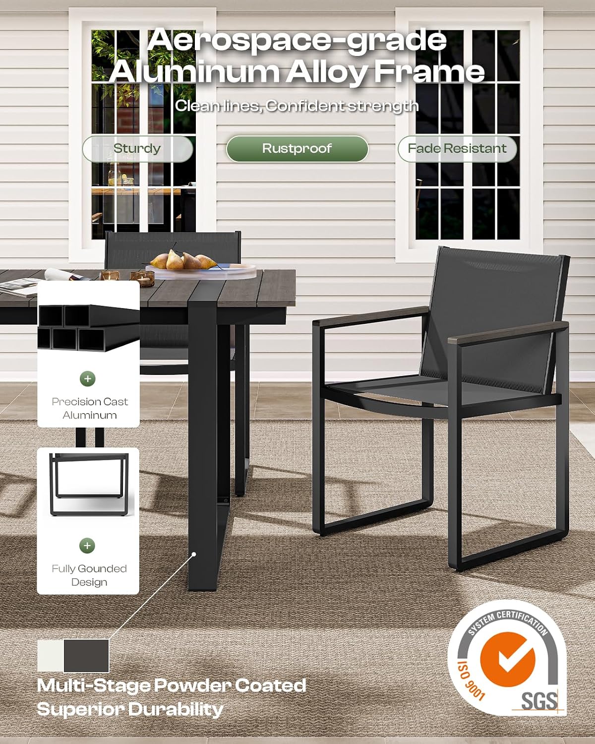 Aluminum Patio Dining Chairs S - Outdoor Furniture Dining Set review and price