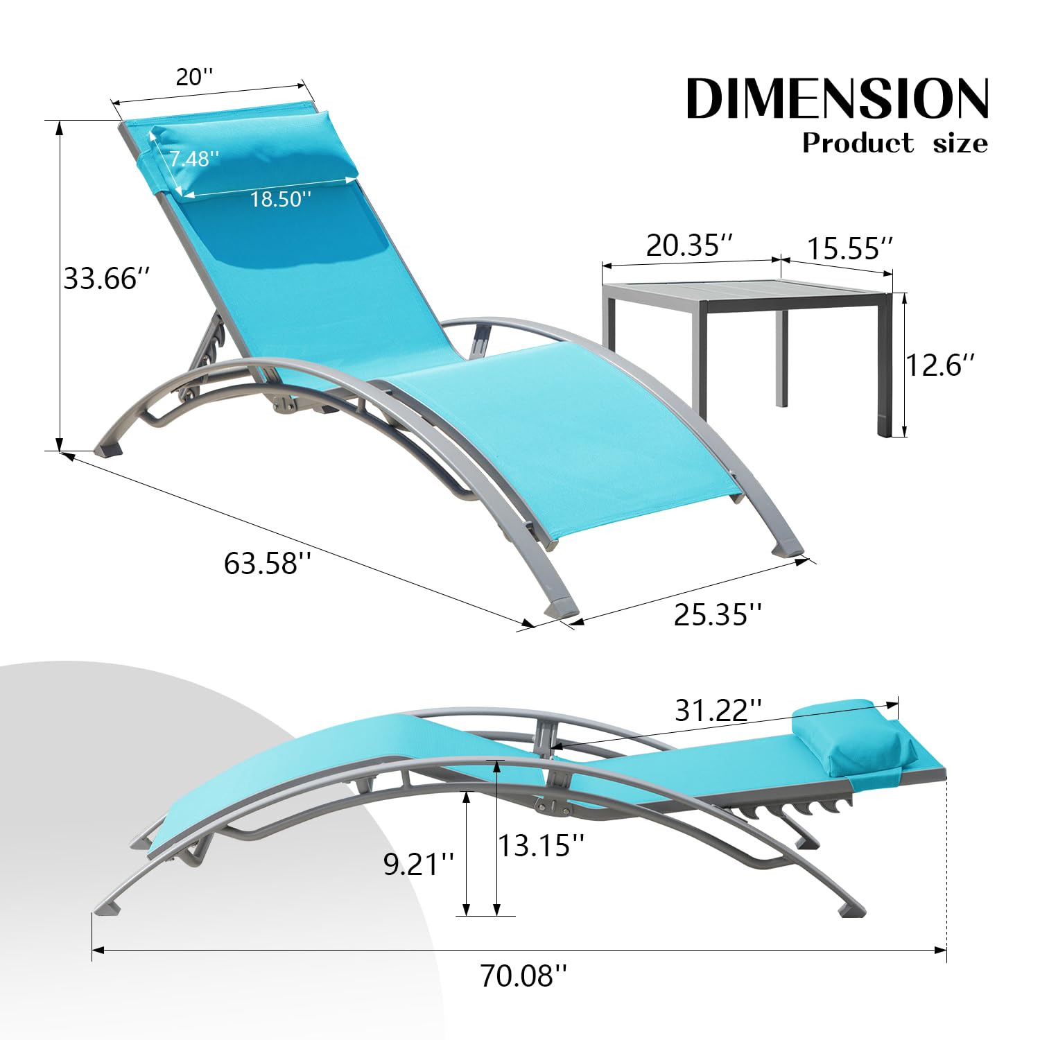 Adjustable Aluminum Outdoor Ch - Deck Chair Lounger review and price