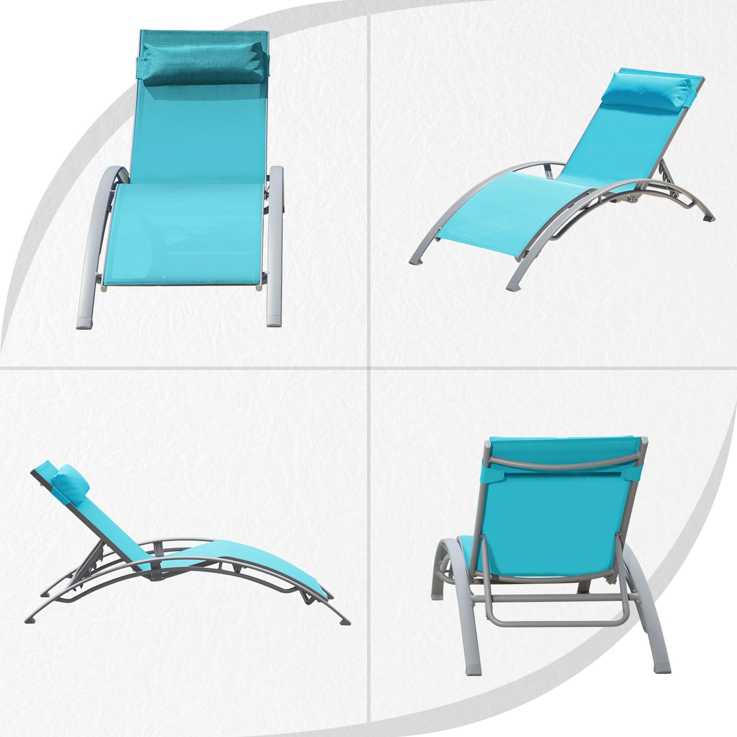Adjustable Aluminum Outdoor Ch - Deck Chair Lounger review and price