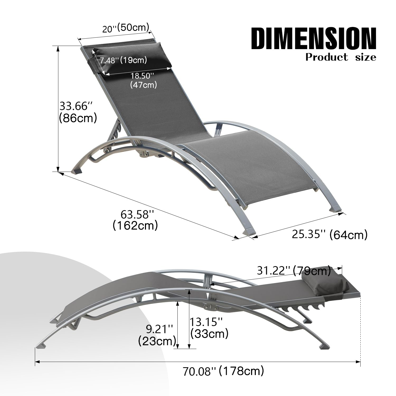 Set of 2 Adjustable Aluminum O - Deck Chair Lounger review and price