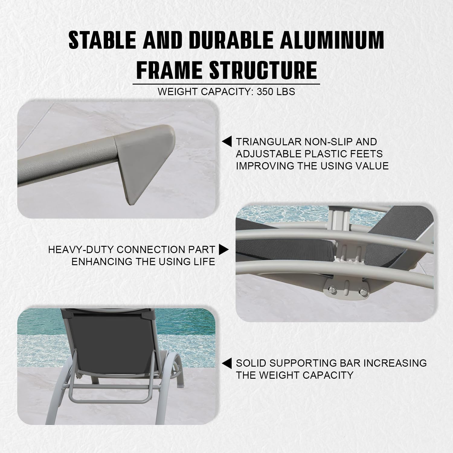 Set of 2 Adjustable Aluminum O - Deck Chair Lounger review and price