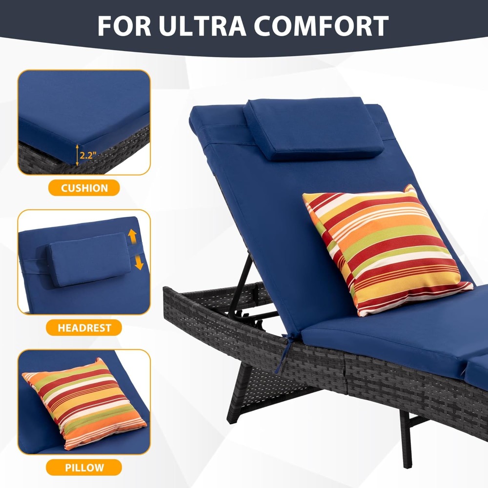 Chaise Lounge Set of 2, Rattan - Rattan Lounge Set review and price