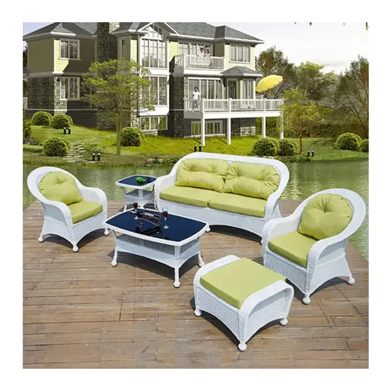 # White Patio Wicker Couches L - Rattan Lounge Set review and price