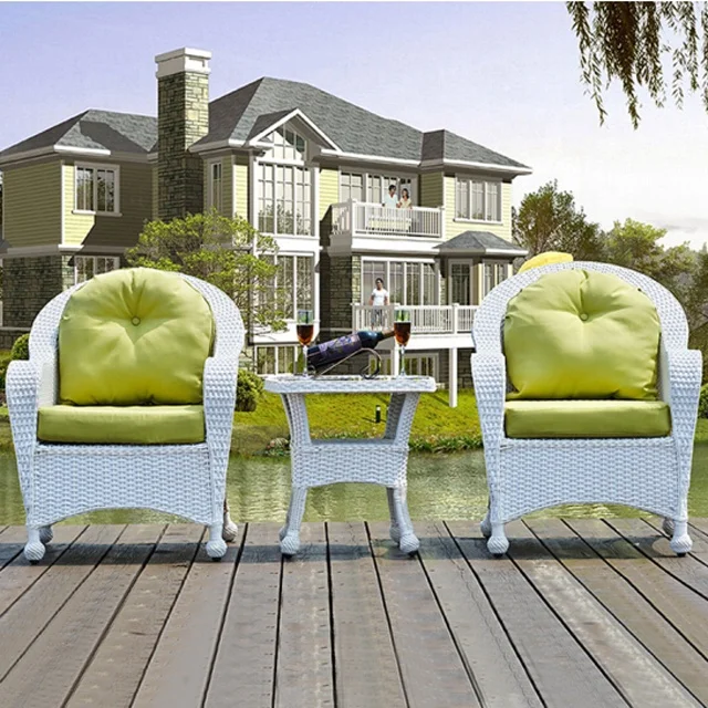 # White Patio Wicker Couches L - Rattan Lounge Set review and price