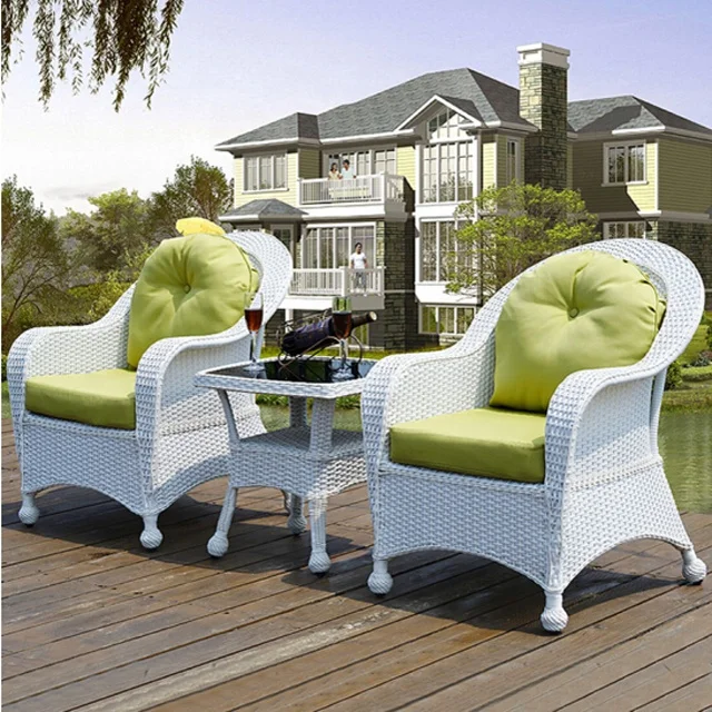 # White Patio Wicker Couches L - Rattan Lounge Set review and price