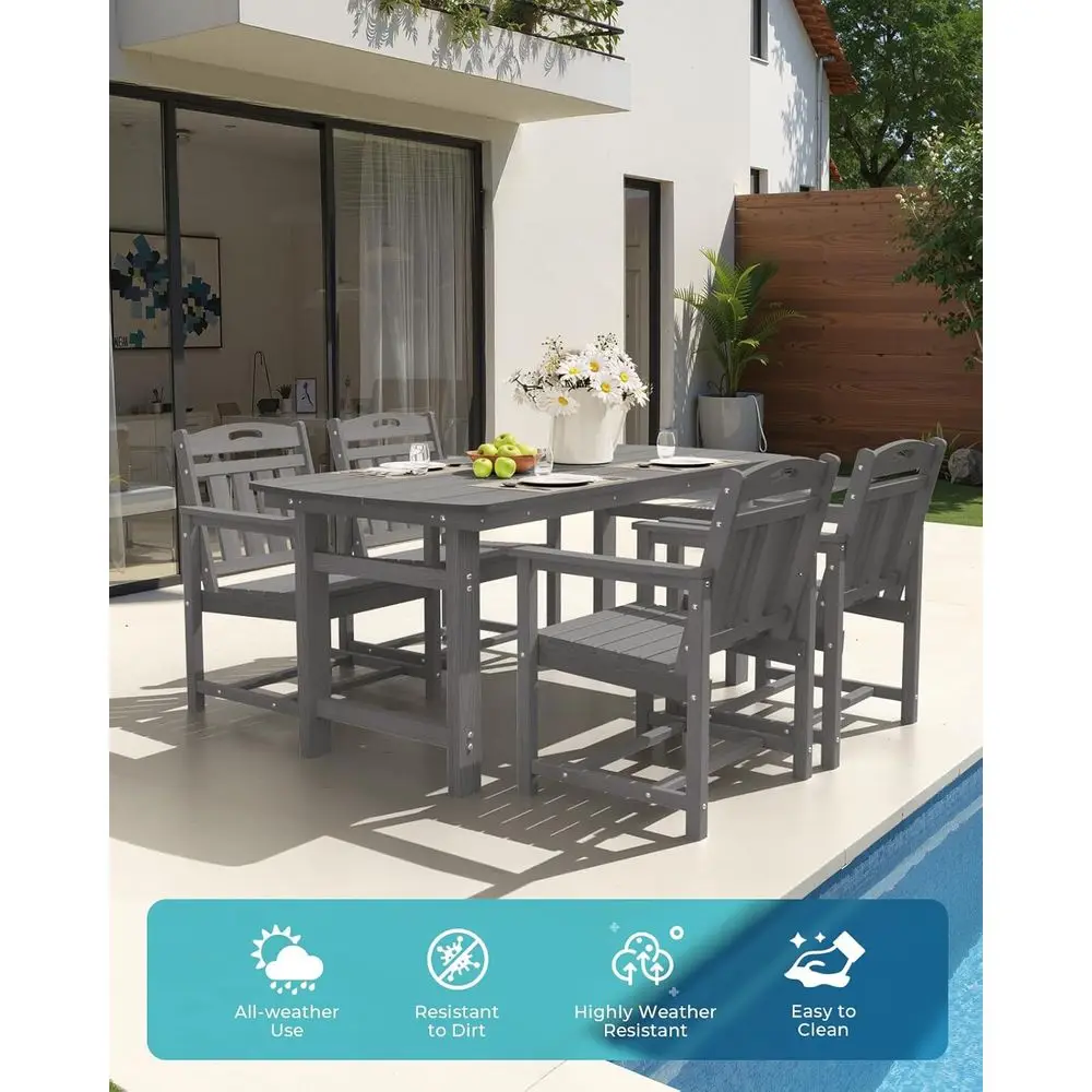 All-Weather HDPE Patio Dining  - Outdoor Furniture Dining Set review and price