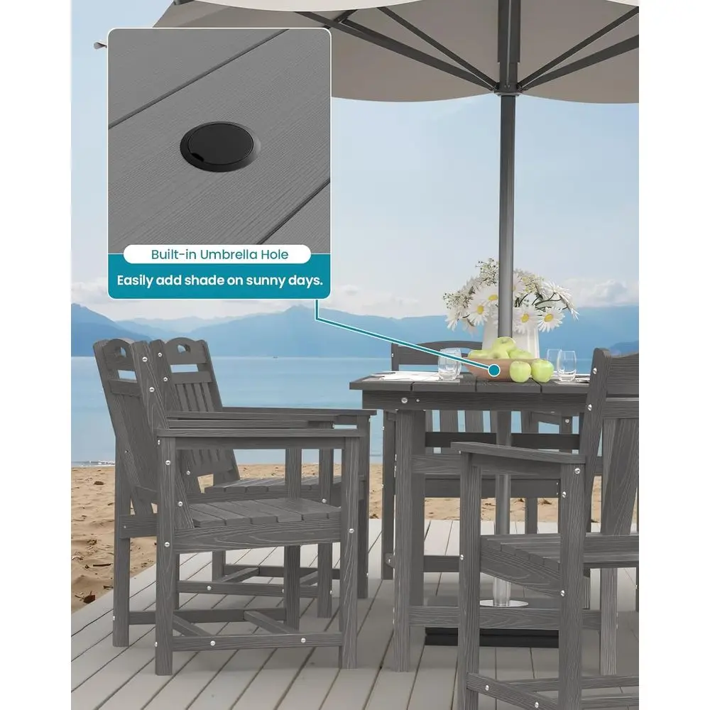 All-Weather HDPE Patio Dining  - Outdoor Furniture Dining Set review and price