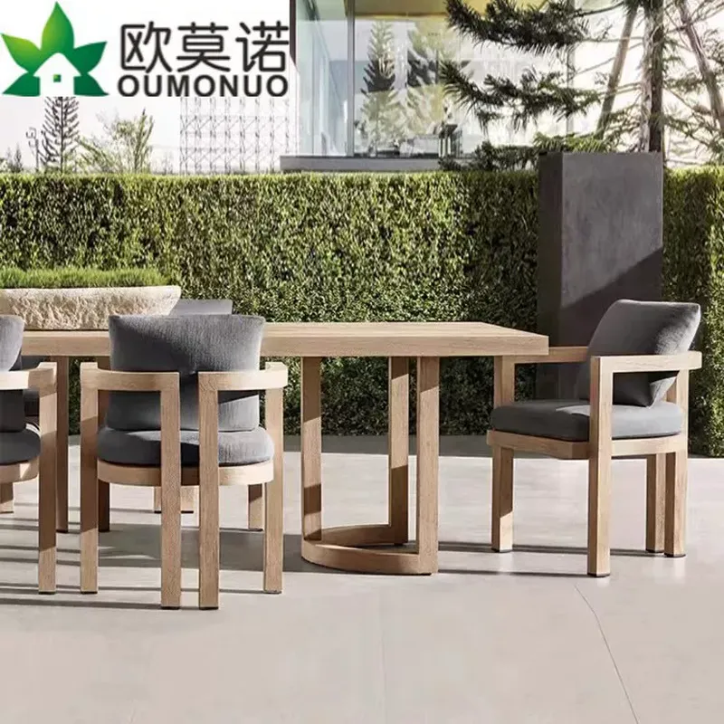 Nordic Outdoor Teak Wood Dinin - Outdoor Furniture Dining Set review and price