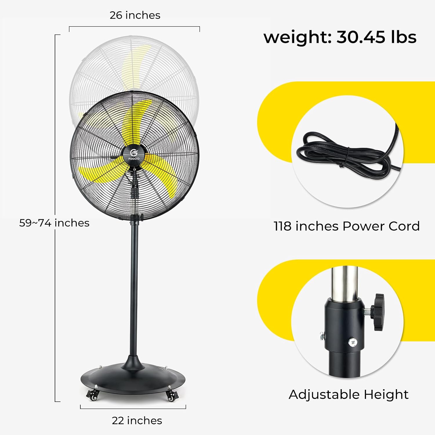 24'' Outdoor Oscillating Pedes - Outdoor Furniture Metal review and price