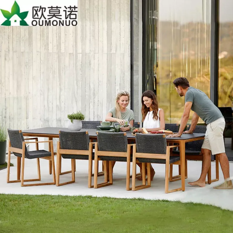 Outdoor Rattan Teak Dining Set - Outdoor Furniture Dining Set review and price