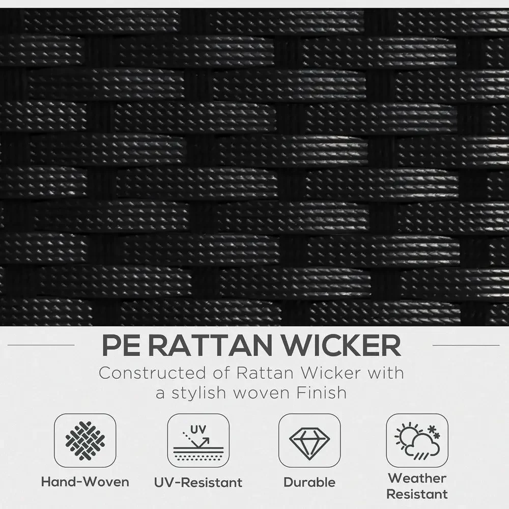 Blue L-Shaped Rattan Outdoor S - Rattan Lounge Set review and price