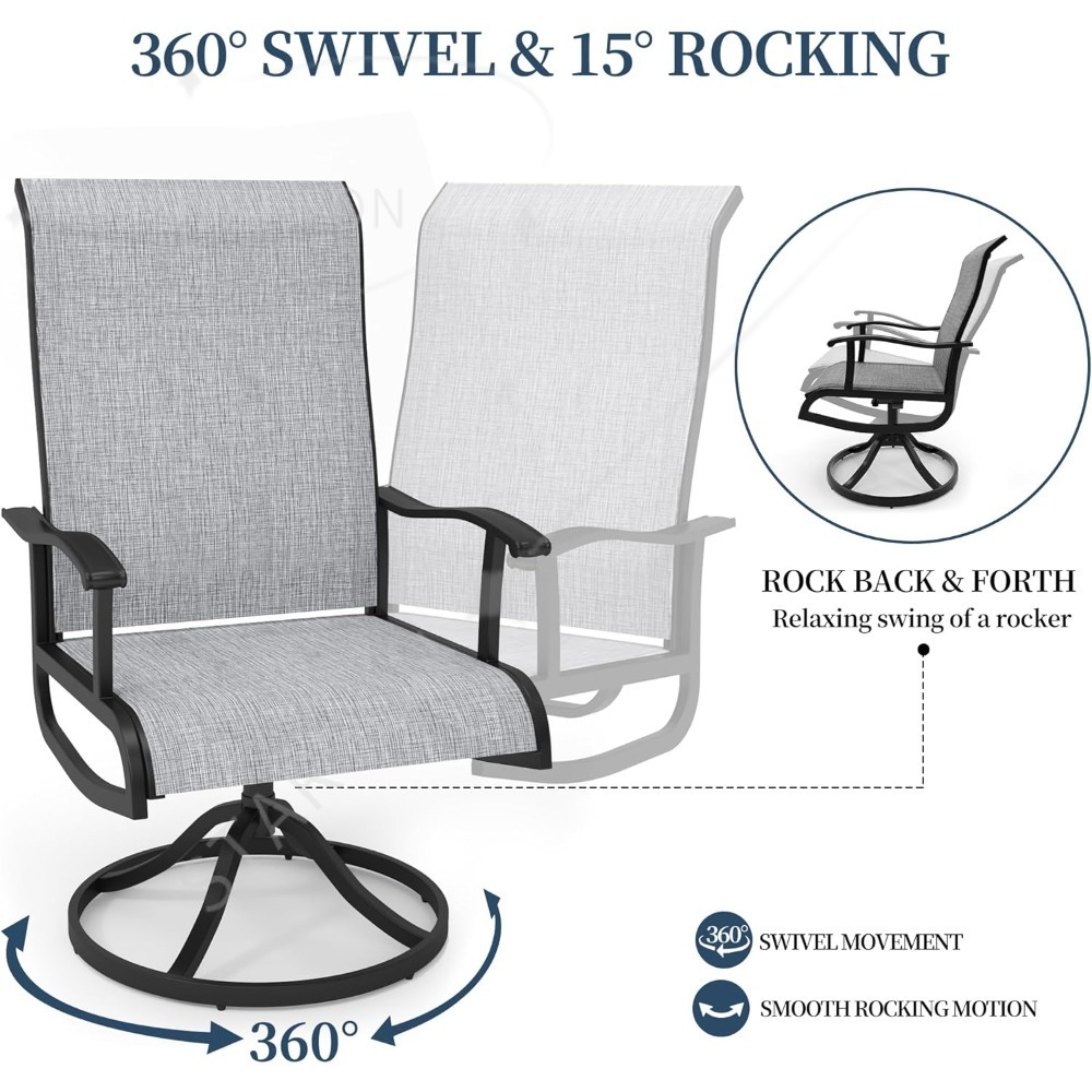 Patio Swivel Chairs Set Outdoo - Outdoor Furniture Dining Set review and price