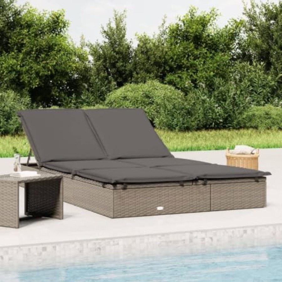 2-Person Sunbed with Cushions  - Deck Chair Lounger review and price
