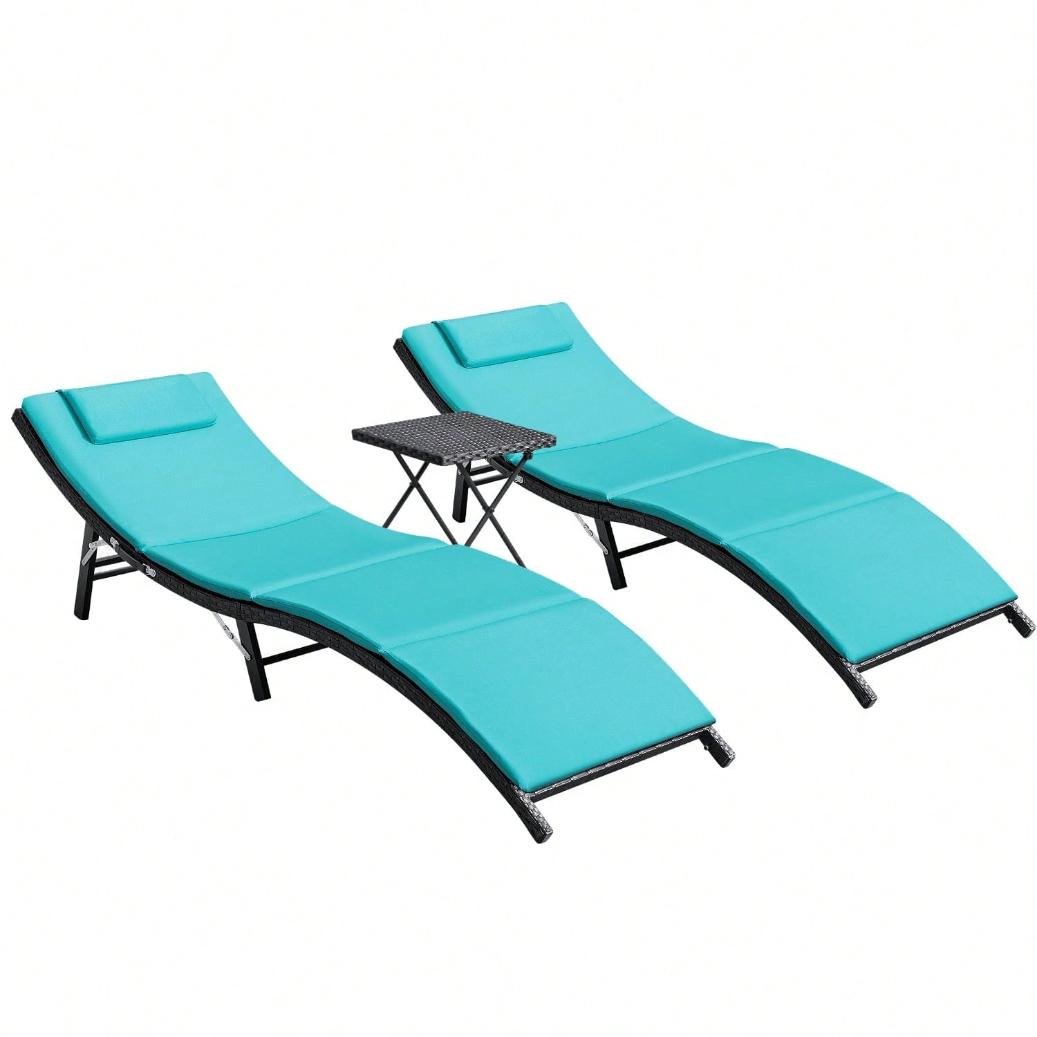 3 Pieces Patio Outdoor Chaise  - Rattan Lounge Set review and price