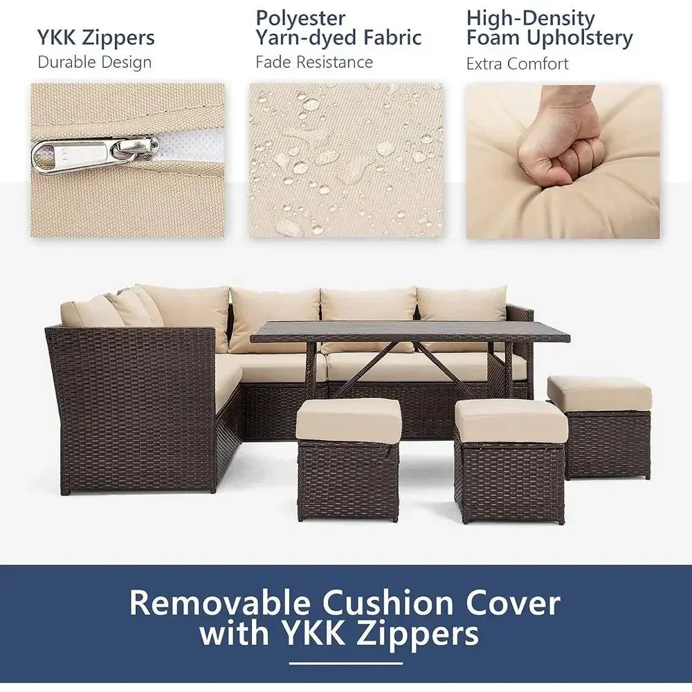 7-Piece Patio Furniture Set wi - Outdoor Furniture Dining Set review and price