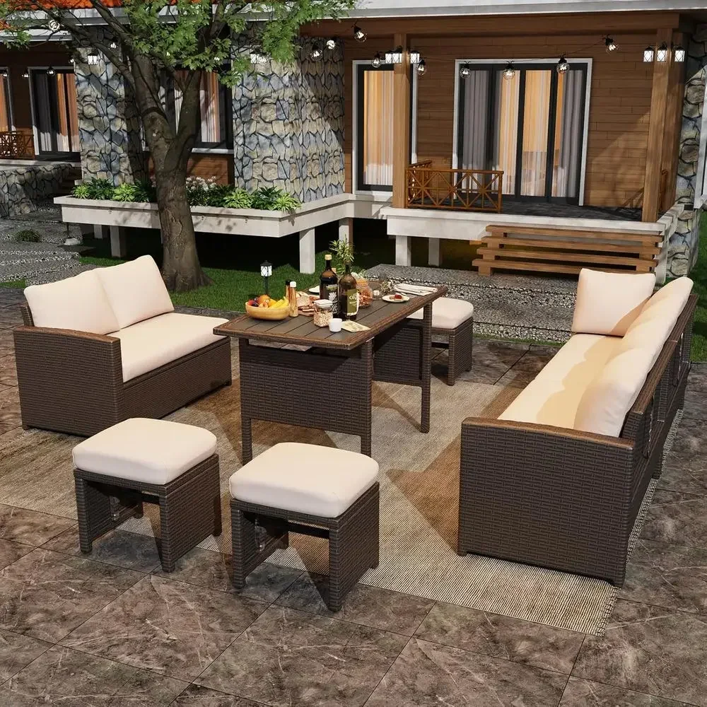7-Piece Patio Furniture Set wi - Outdoor Furniture Dining Set review and price